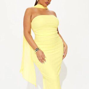 Luna Scarf Wrap Maxi Dress - Butter Yellow